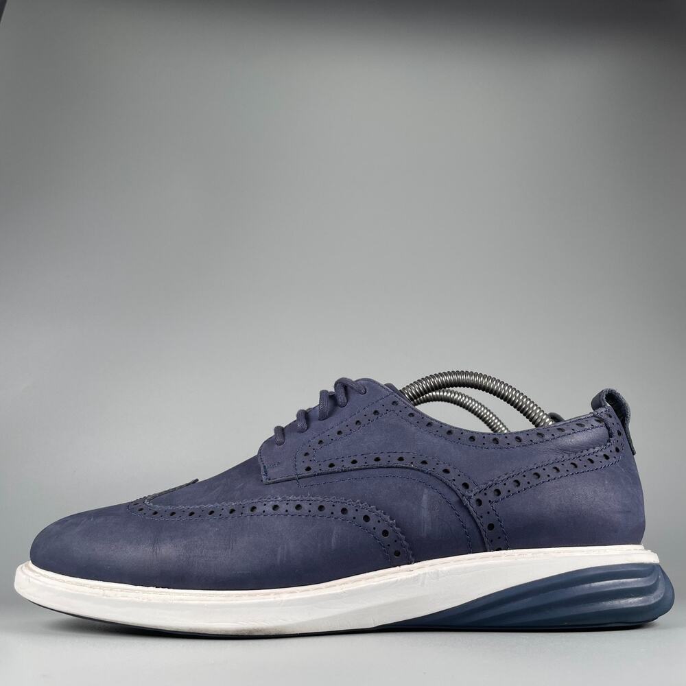 Cole Haan Grand Evolution Men's Size 10 W Blue White Oxford Casual Dress Shoes